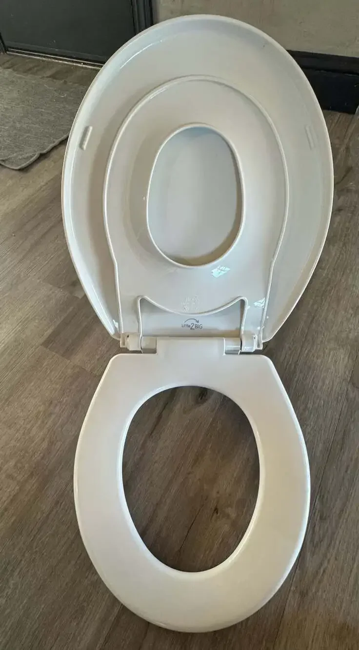 Bemis Little2Big Round Toilet Seat with Built-In Child Potty Training Ring